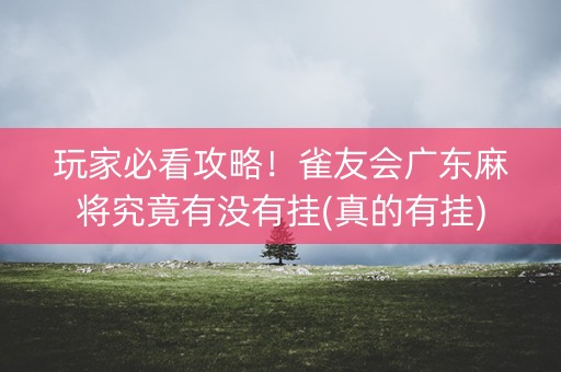 玩家必看攻略！雀友会广东麻将究竟有没有挂(真的有挂)