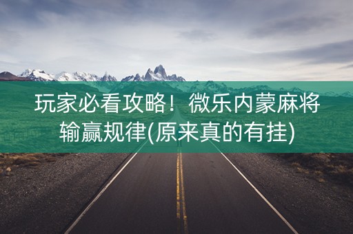 玩家必看攻略！微乐内蒙麻将输赢规律(原来真的有挂)