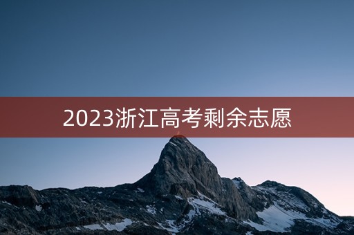 2023浙江高考剩余志愿