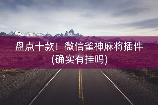 盘点十款！微信雀神麻将插件(确实有挂吗)