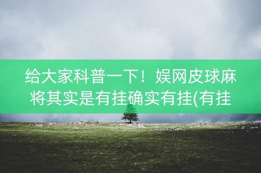 给大家科普一下！娱网皮球麻将其实是有挂确实有挂(有挂技巧辅助器)