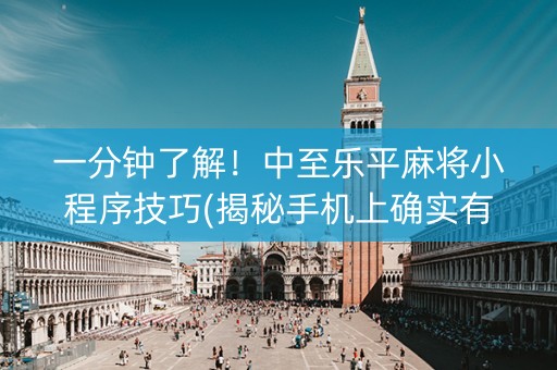 一分钟了解！中至乐平麻将小程序技巧(揭秘手机上确实有猫腻)