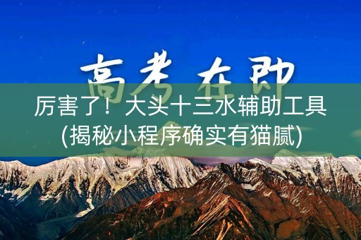 厉害了！大头十三水辅助工具(揭秘小程序确实有猫腻)