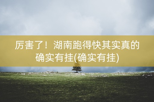 厉害了！湖南跑得快其实真的确实有挂(确实有挂)