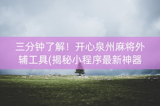 三分钟了解！开心泉州麻将外辅工具(揭秘小程序最新神器下载)