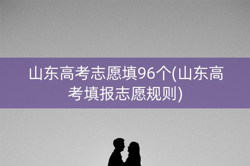 山东高考志愿填96个(山东高考填报志愿规则)