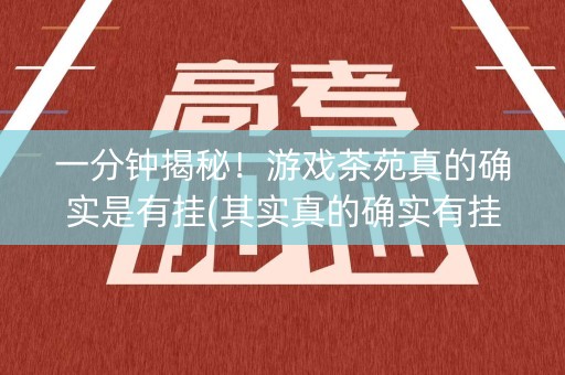 一分钟揭秘！游戏茶苑真的确实是有挂(其实真的确实有挂)