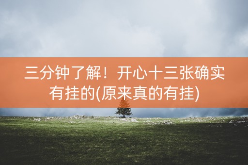 三分钟了解！开心十三张确实有挂的(原来真的有挂)