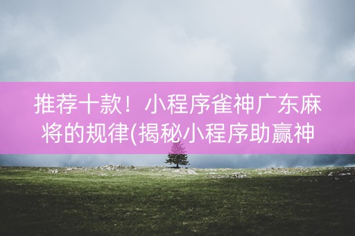 推荐十款！小程序雀神广东麻将的规律(揭秘小程序助赢神器)