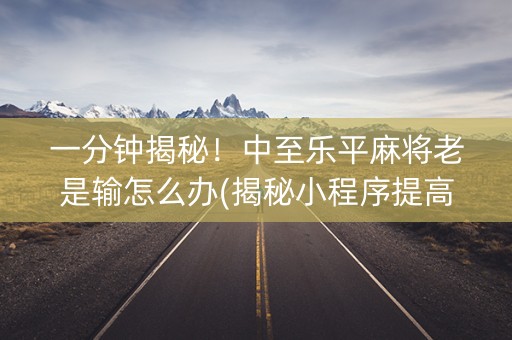 一分钟揭秘！中至乐平麻将老是输怎么办(揭秘小程序提高胜率)