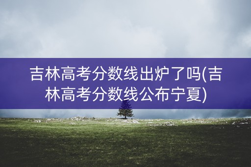 吉林高考分数线出炉了吗(吉林高考分数线公布宁夏)