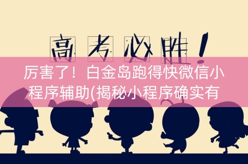 厉害了！白金岛跑得快微信小程序辅助(揭秘小程序确实有猫腻)