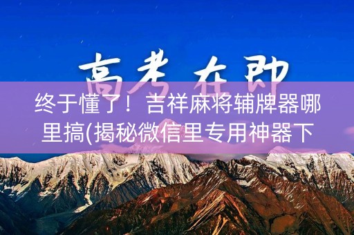 终于懂了！吉祥麻将辅牌器哪里搞(揭秘微信里专用神器下载)