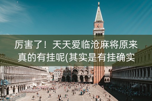 厉害了！天天爱临沧麻将原来真的有挂呢(其实是有挂确实有挂)