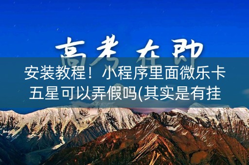 安装教程！小程序里面微乐卡五星可以弄假吗(其实是有挂的)
