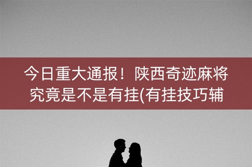 今日重大通报！陕西奇迹麻将究竟是不是有挂(有挂技巧辅助器)