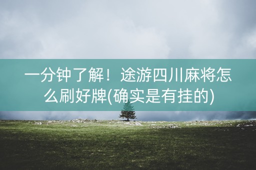 一分钟了解！途游四川麻将怎么刷好牌(确实是有挂的)
