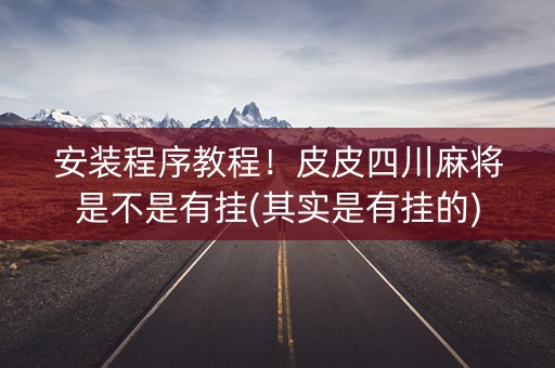 安装程序教程！皮皮四川麻将是不是有挂(其实是有挂的)