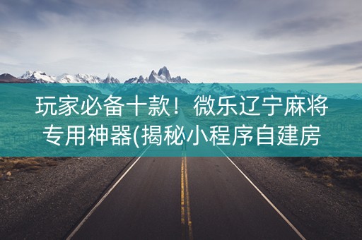 玩家必备十款！微乐辽宁麻将专用神器(揭秘小程序自建房怎么赢)