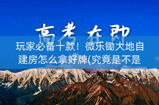 玩家必备十款！微乐锄大地自建房怎么拿好牌(究竟是不是有挂)