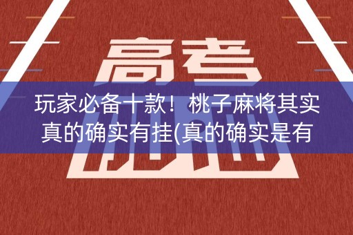 玩家必备十款！桃子麻将其实真的确实有挂(真的确实是有挂)