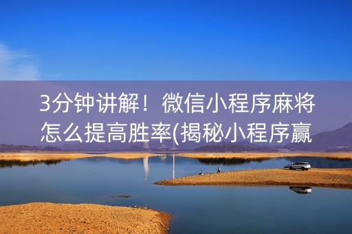 3分钟讲解！微信小程序麻将怎么提高胜率(揭秘小程序赢的诀窍)