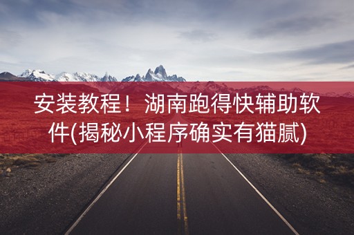 安装教程！湖南跑得快辅助软件(揭秘小程序确实有猫腻)