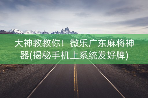 大神教教你！微乐广东麻将神器(揭秘手机上系统发好牌)