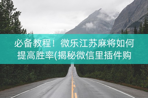 必备教程！微乐江苏麻将如何提高胜率(揭秘微信里插件购买)