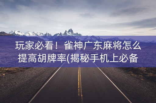 玩家必看！雀神广东麻将怎么提高胡牌率(揭秘手机上必备神器)