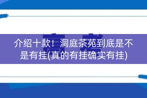 介绍十款！洞庭茶苑到底是不是有挂(真的有挂确实有挂)