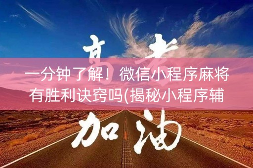 一分钟了解！微信小程序麻将有胜利诀窍吗(揭秘小程序辅牌器)