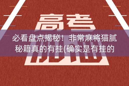 必看盘点揭秘！非常麻将猫腻秘籍真的有挂(确实是有挂的)
