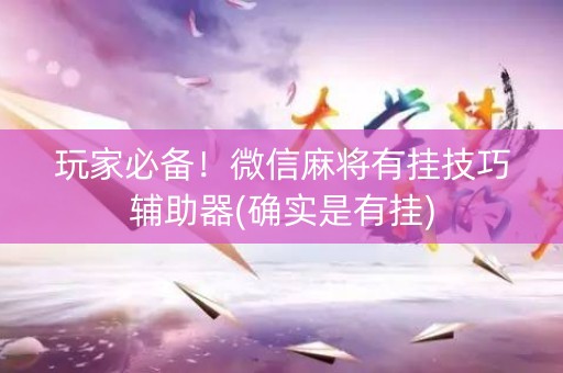 玩家必备！微信麻将有挂技巧辅助器(确实是有挂)