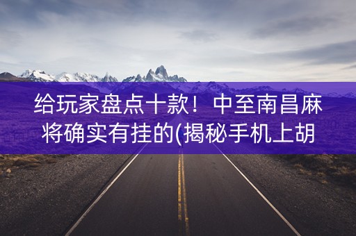 给玩家盘点十款！中至南昌麻将确实有挂的(揭秘手机上胡牌神器)