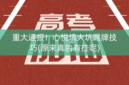 重大通报！心悦填大坑踢牌技巧(原来真的有挂呢)