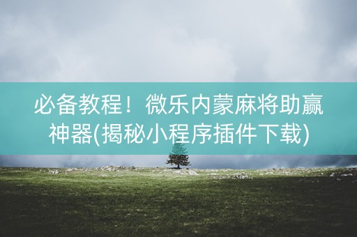 必备教程！微乐内蒙麻将助赢神器(揭秘小程序插件下载)