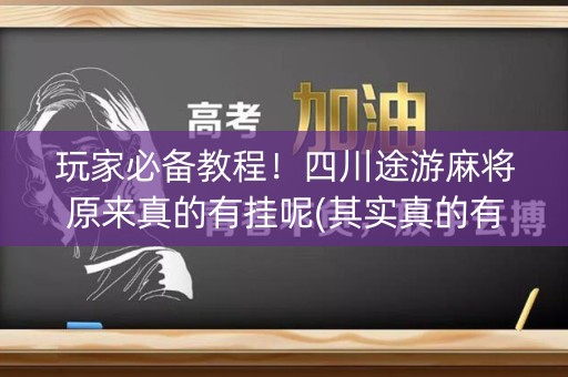 玩家必备教程！四川途游麻将原来真的有挂呢(其实真的有挂)