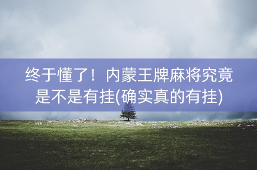 终于懂了！内蒙王牌麻将究竟是不是有挂(确实真的有挂)