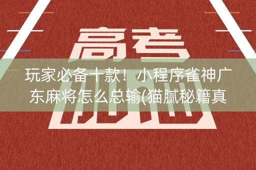 玩家必备十款！小程序雀神广东麻将怎么总输(猫腻秘籍真的有挂)