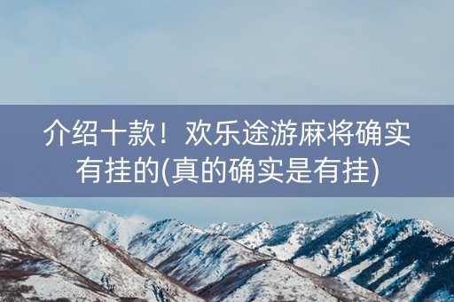 介绍十款！欢乐途游麻将确实有挂的(真的确实是有挂)