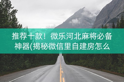 推荐十款！微乐河北麻将必备神器(揭秘微信里自建房怎么赢)