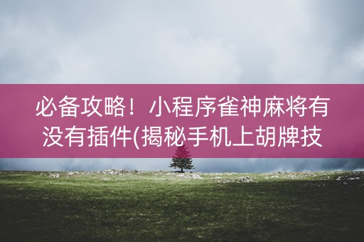 必备攻略！小程序雀神麻将有没有插件(揭秘手机上胡牌技巧)
