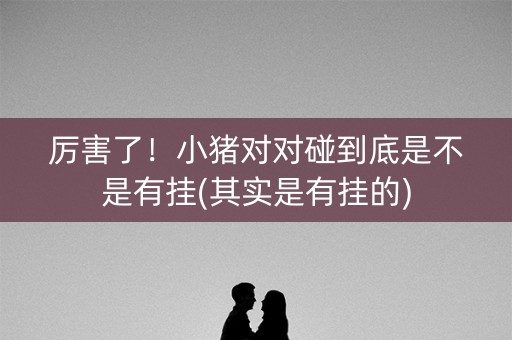 厉害了！小猪对对碰到底是不是有挂(其实是有挂的)
