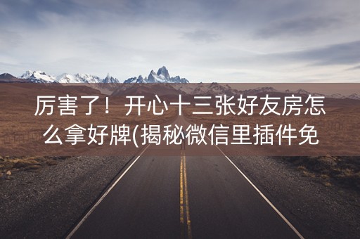 厉害了！开心十三张好友房怎么拿好牌(揭秘微信里插件免费)