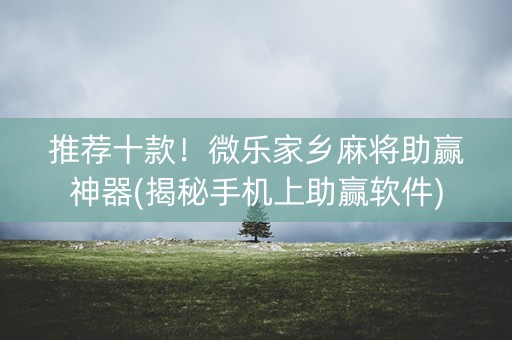 推荐十款！微乐家乡麻将助赢神器(揭秘手机上助赢软件)