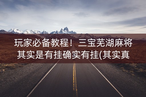 玩家必备教程！三宝芜湖麻将其实是有挂确实有挂(其实真的确实有挂)