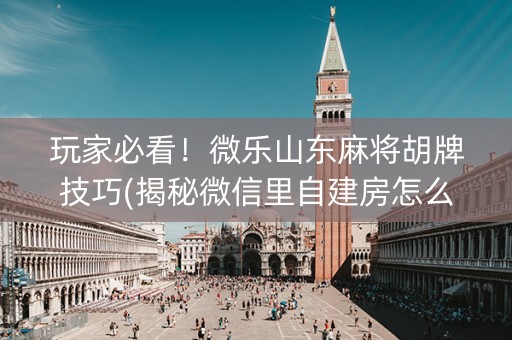 玩家必看！微乐山东麻将胡牌技巧(揭秘微信里自建房怎么赢)