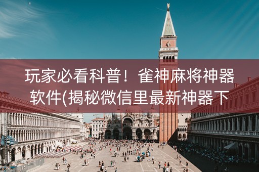 玩家必看科普！雀神麻将神器软件(揭秘微信里最新神器下载)