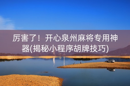 厉害了！开心泉州麻将专用神器(揭秘小程序胡牌技巧)